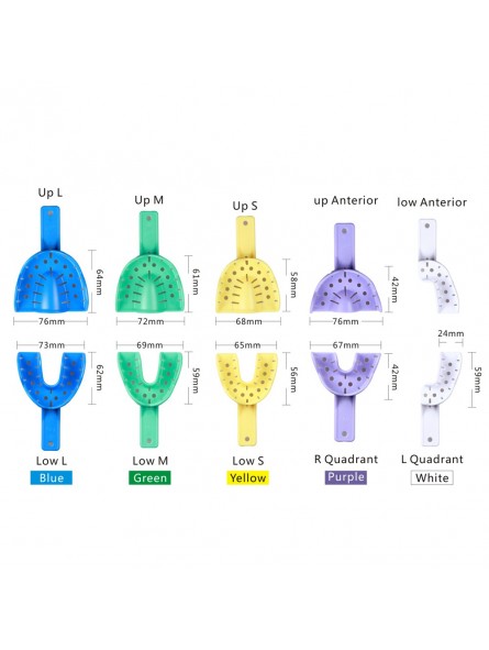 Easyinsmile dental PLASTIC DISPOSABLE IMPRESSION TRAY  L/M/S/A/Q