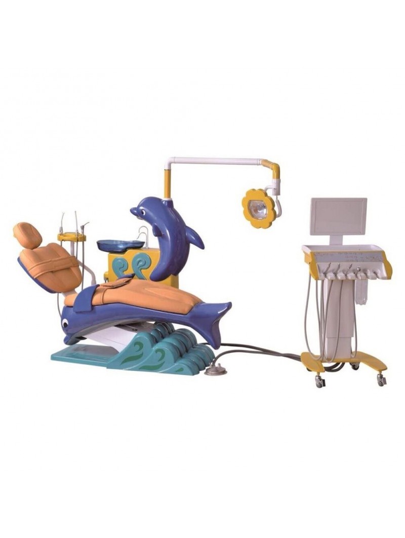 Easyinsmile Dolphin Children type electric control dental chair dental unit blue color