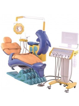 Easyinsmile Dolphin Children type electric control dental chair dental unit blue color