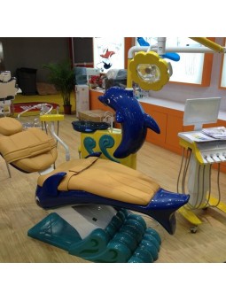 Easyinsmile Dolphin Children type electric control dental chair dental unit blue color