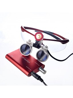 3.5 X Dental Loupes Dentist Optical Glasses 420mm with LED Head Light 