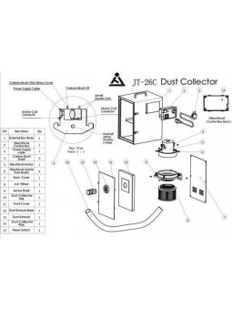 Easyinsmile Dental Digital Dust Collector Artificer Room Vacuum Cleaner 370W for Laboratory