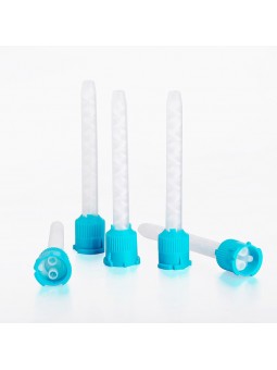 Easyinsmile Dental Impression Mixing Tips 100 pcs Teal 6.5 mm 1 to 1 Ratio