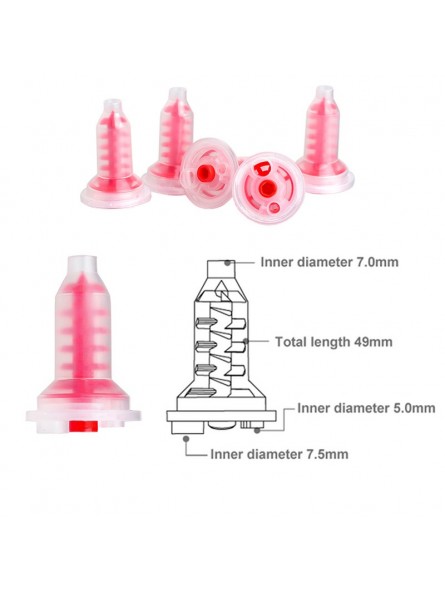 Red Dynamic Penta Dental Impression mixing tips for 3M ESPE 100 PCS