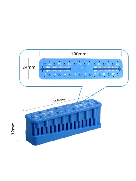 Easyinsmile Endo Measuring Block Plastic Autoclaveable Blue