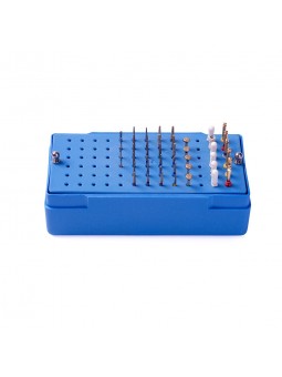 endo file holder Easyinsmile® 78 Holes Endo Sterilization Organizer Holder Container High Speed Diamond Bur and File