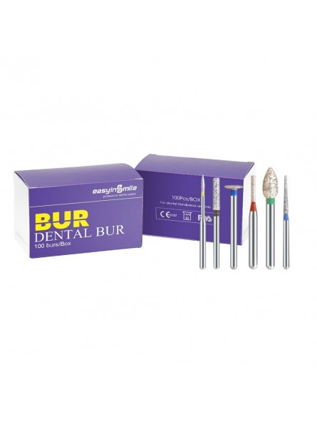 dental bur block Easyinsmile 100 PCS per Box  Straight Round End