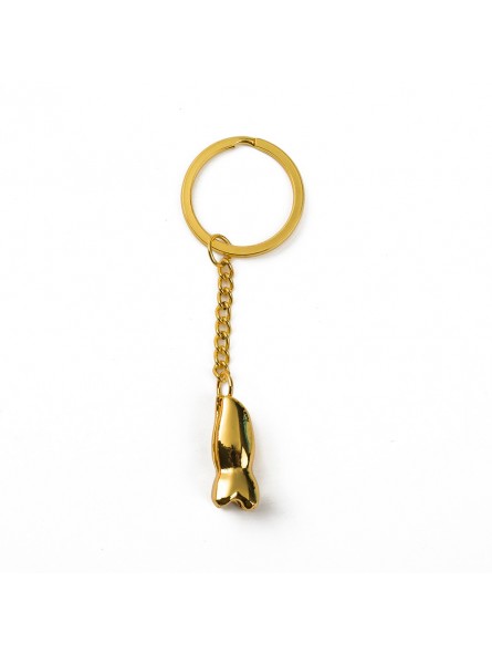 good keychain Easyinsmile Silver Golden Plated Molar Key Chain GOLD DOCTOR COUPLE KEYCHAIN