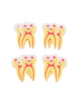 kids erasers Easyinsmile Cute and Lovely Tooth Shape Eraser with 50 Pcs