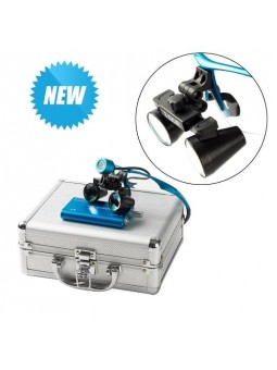 Binocular loupes Easyinsmile New 3.5x 420mm Surgical Binocular Loupes +Head Light Lamp +Aluminum Box