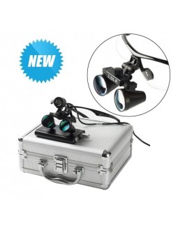 Binocular loupes Easyinsmile New 3.5x 420mm Surgical Binocular Loupes +Head Light Lamp +Aluminum Box