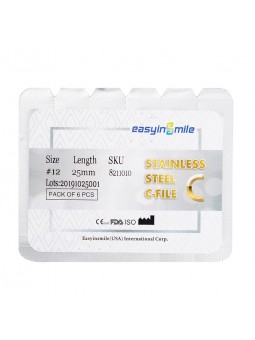 5Packs Endo C Files EASYINSMILE Dental Root Canal Hand File 25MM