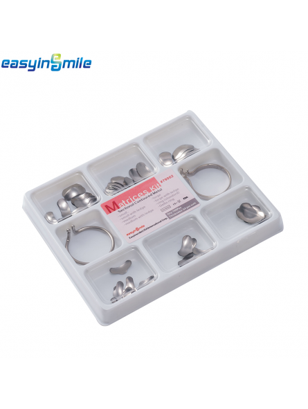 1kit EASYINSMILE Dental Sectional Pre-Contoured Metal Matrices Bands with Rings