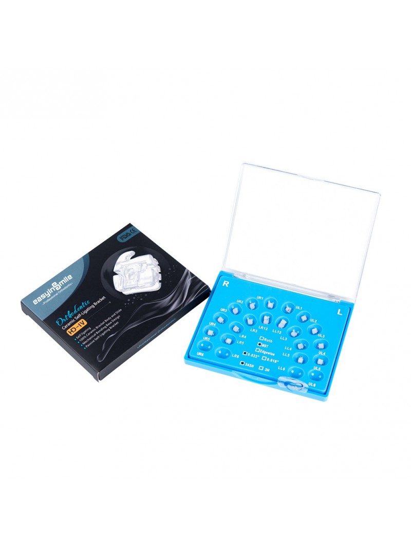 Ceramic Self-Ligating Brackets Dental Orthodontic Braces Roth/MBT 022 345Hooks EASYINSMILE