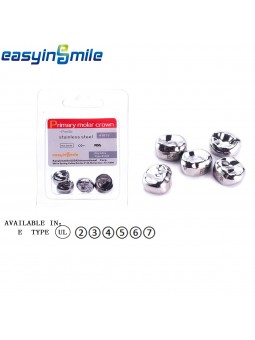 5Pc Dental Primary Molar Crowns Upper Left Crowns Stainless For Kids EASYINSMILE
