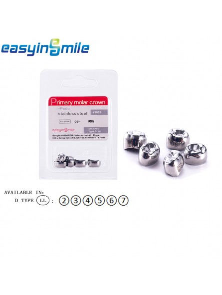 EASYINSMILE 1Box Dental Stainless Crowns Teeth Cap Lower Premolar Left  For Kids