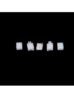 EASYINSMILE Orthodontic Ceramic Self-ligating Brackets MBT .022'' 345Hooks Clear