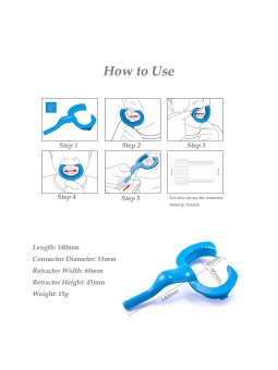 Lip Cheek Retractor Mouth Opener Holder Dental Teeth Whitening Tool with Handle Autoclavable for Dentist Braces (Blue)