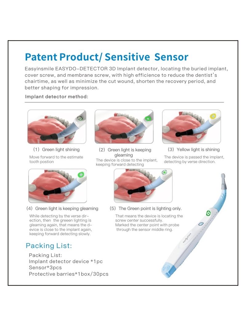 Dental Implant Detector 3D Implant Locator System 270° Rotating Sensor