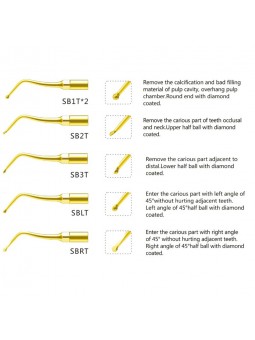 Easyinsmile ECKG EMS Woodpecker Dental scaler Tip Scaler Cavity Preparation Kit Gold SB1T SB2T SB3T SBLT SBRT