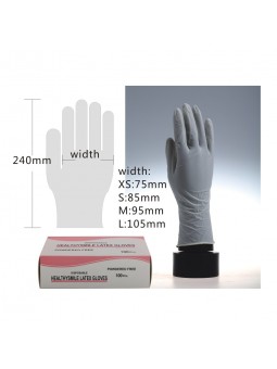Easyinsmile Disposable LATEX GLOVE POWDER FREE Box of 100PCS -XS/S/M/L