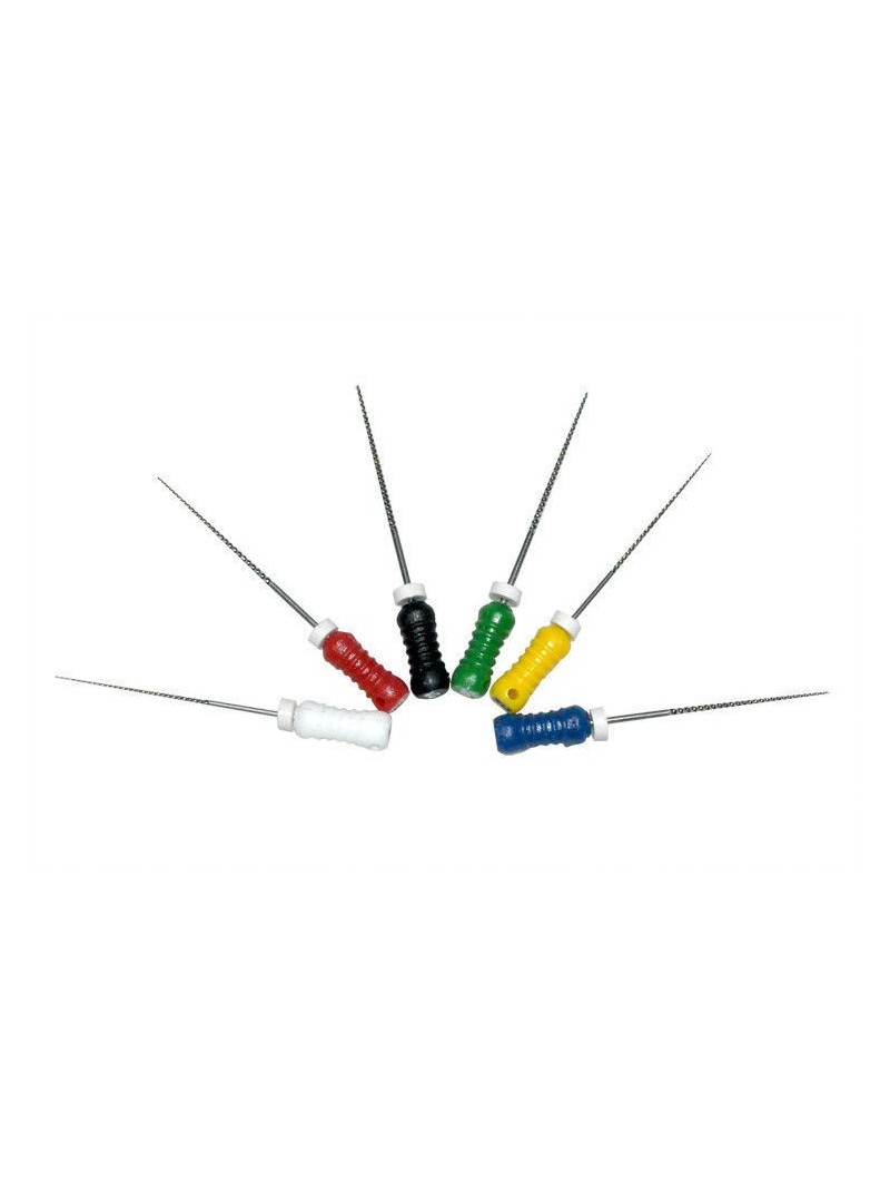 Easyinsmile K-FILE Endodontici 25mm - Confezione 10 Lime Manuali Acciaio Inox Per Canali